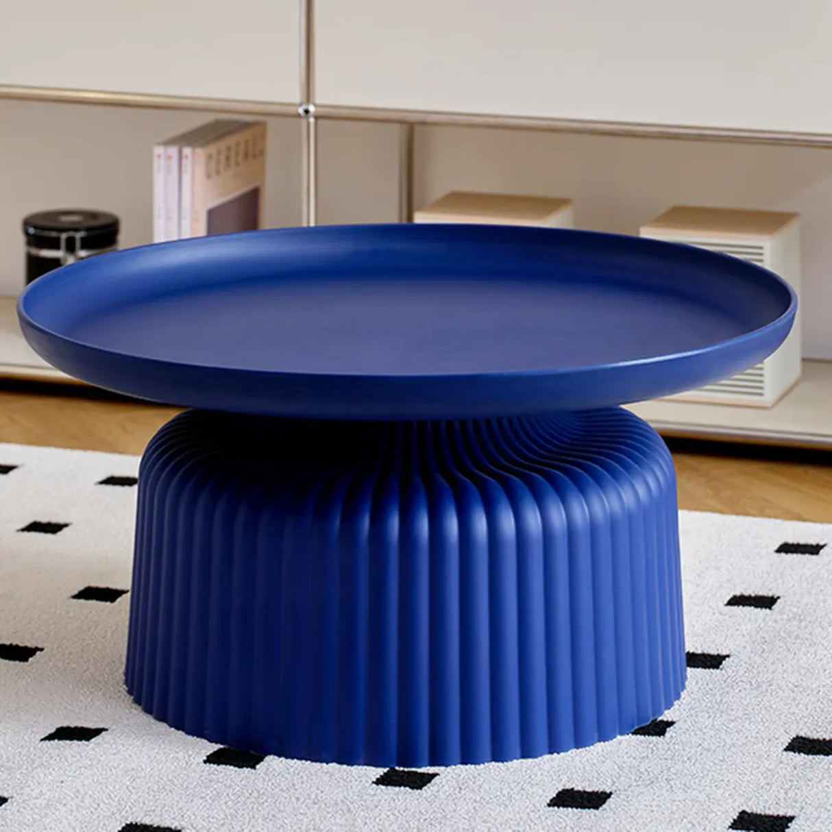 Modern Ribbed Side & Coffee Table Set for Stylish Living Image - 21