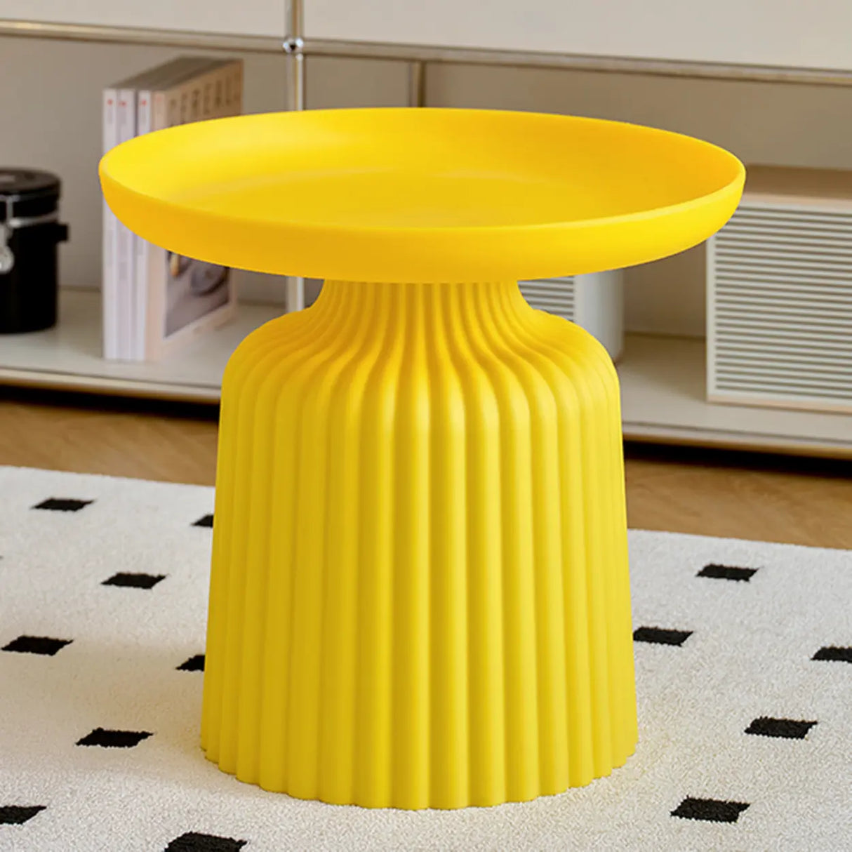 Modern Ribbed Side & Coffee Table Set for Stylish Living Image - 23