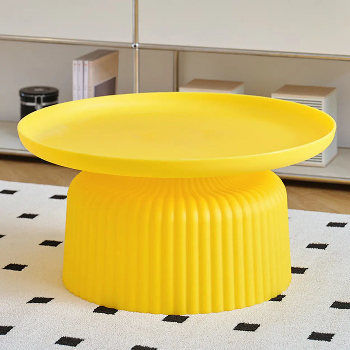 Modern Ribbed Side & Coffee Table Set for Stylish Living Image - 24