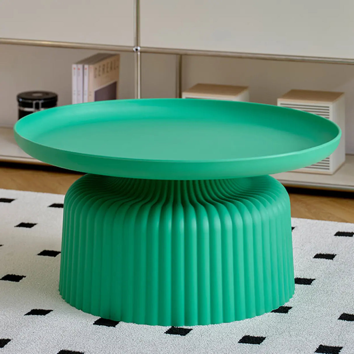 Modern Ribbed Side & Coffee Table Set for Stylish Living Image - 26