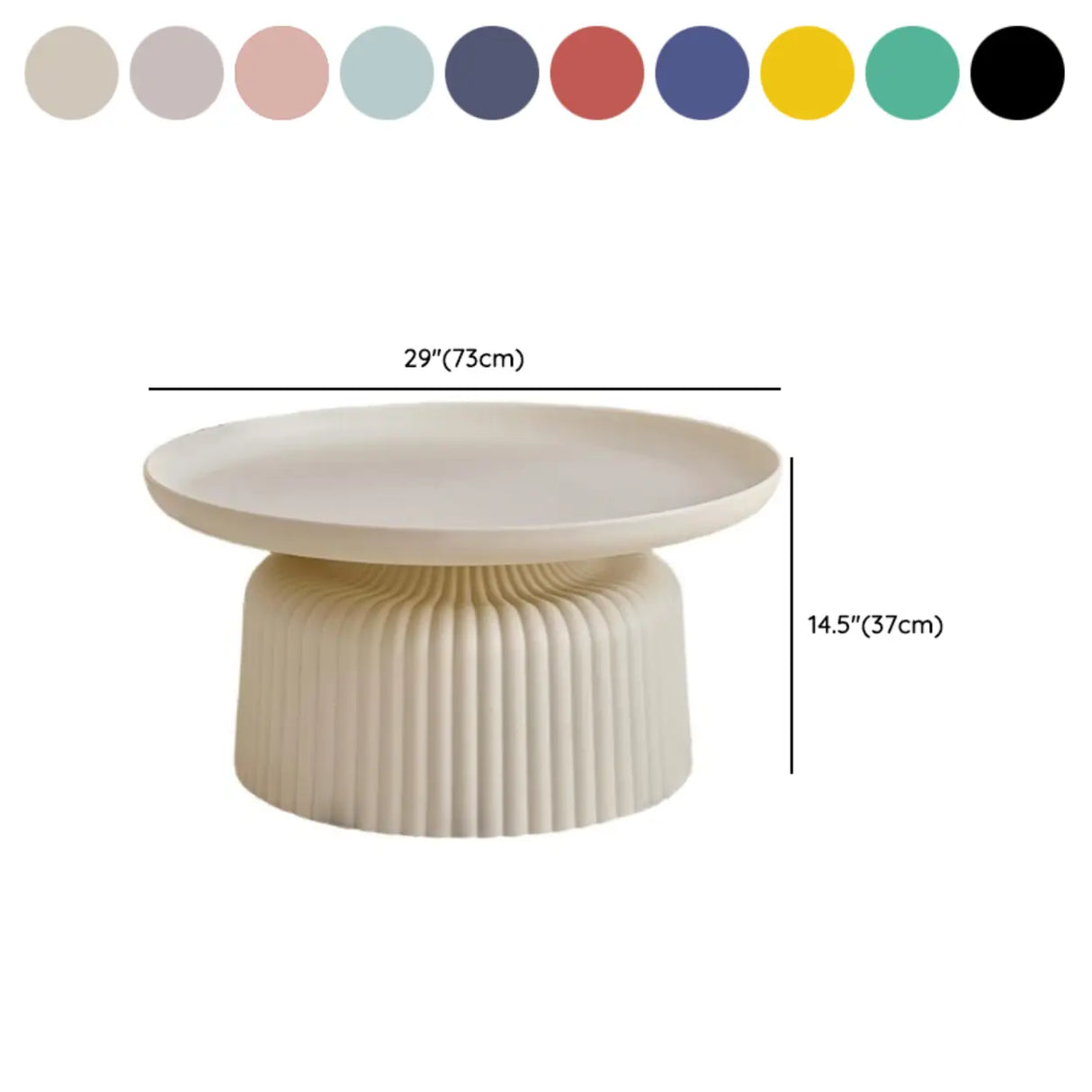 Modern Ribbed Side & Coffee Table Set for Stylish Living Image - 28