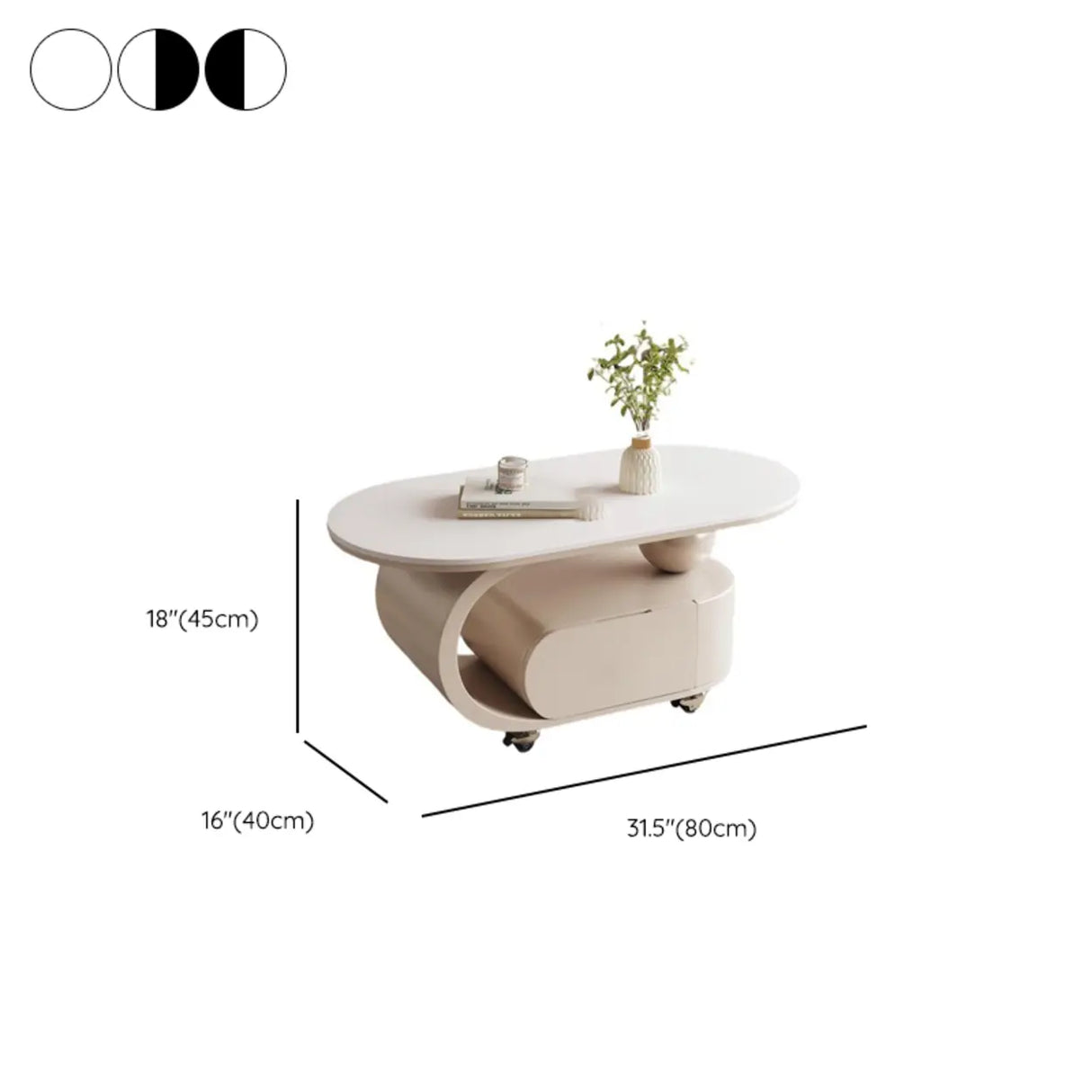 Modern Rolling Coffee Table with Storage and Sleek Design