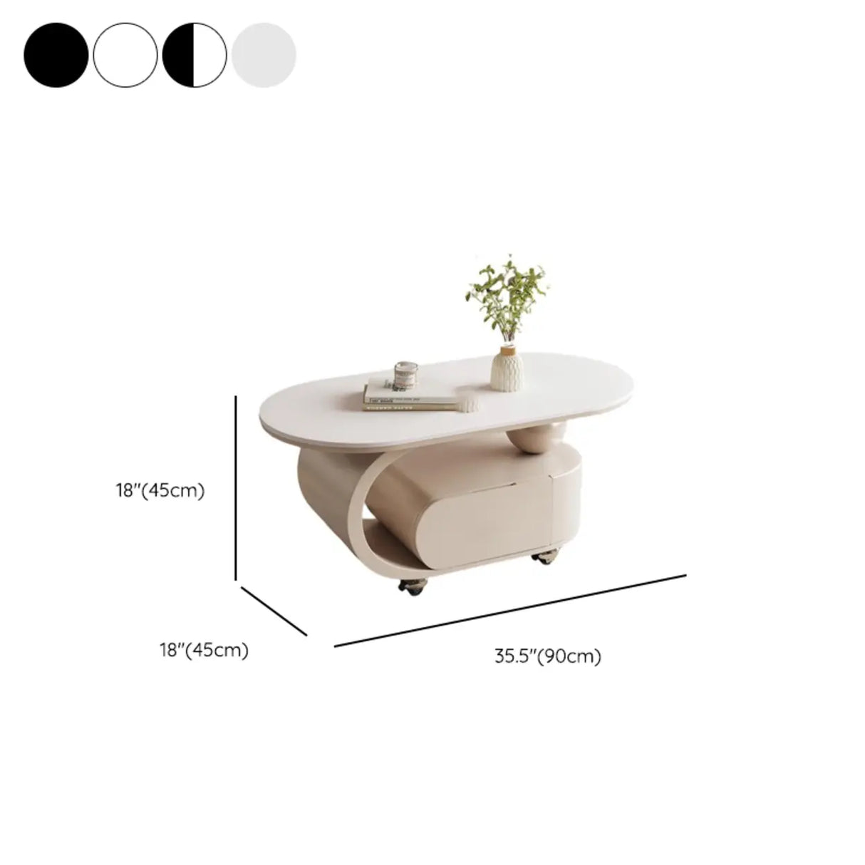 Modern Rolling Coffee Table with Storage and Sleek Design Image - 15