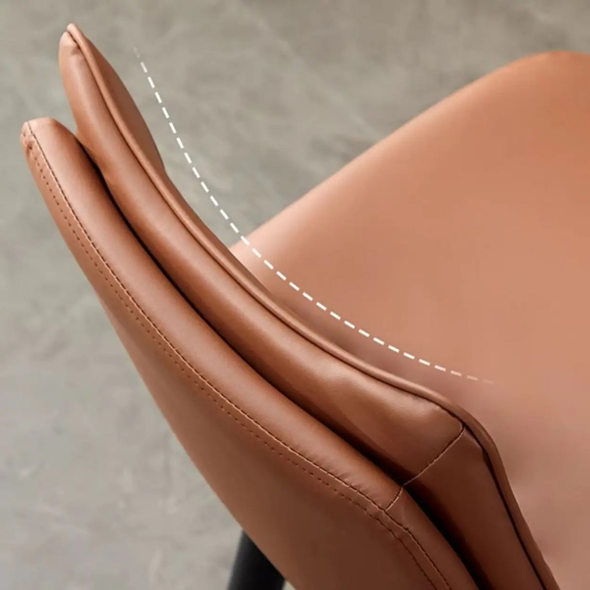 Modern Rotating Brown Leather Barrel Bar Stools with Back Image - 4