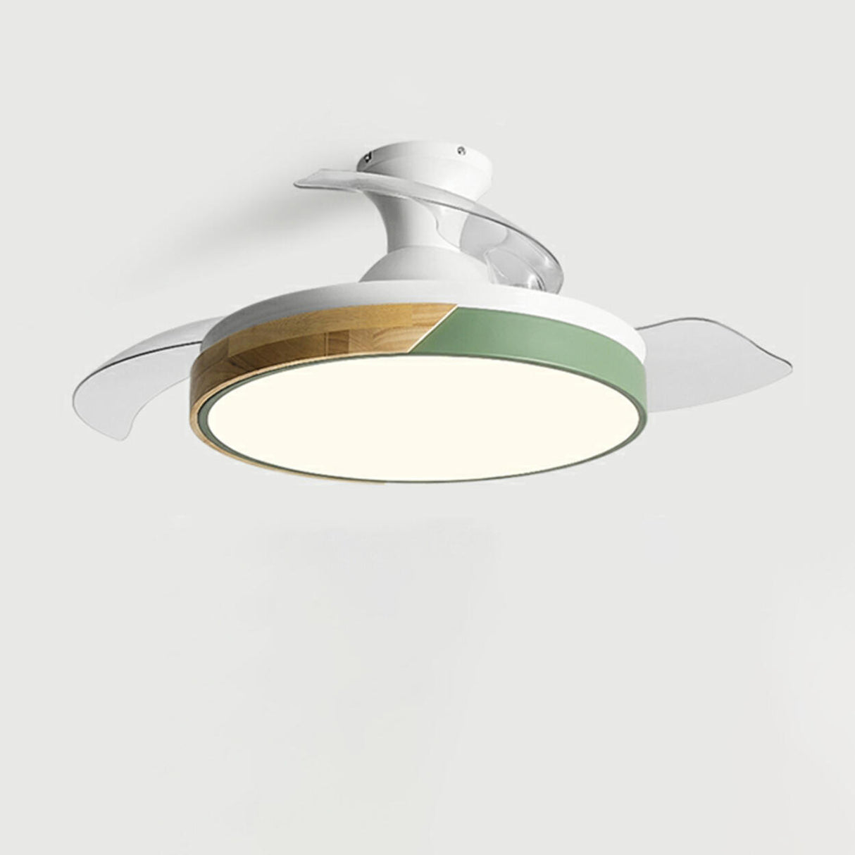 Modern Round 3 Blade Flush Mount Ceiling Fan Light Image - 9