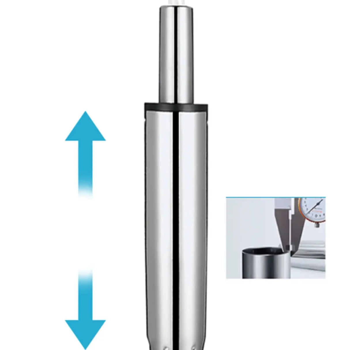 Modern Round Alloy Office Stool Black Adjustable Height Image - 12