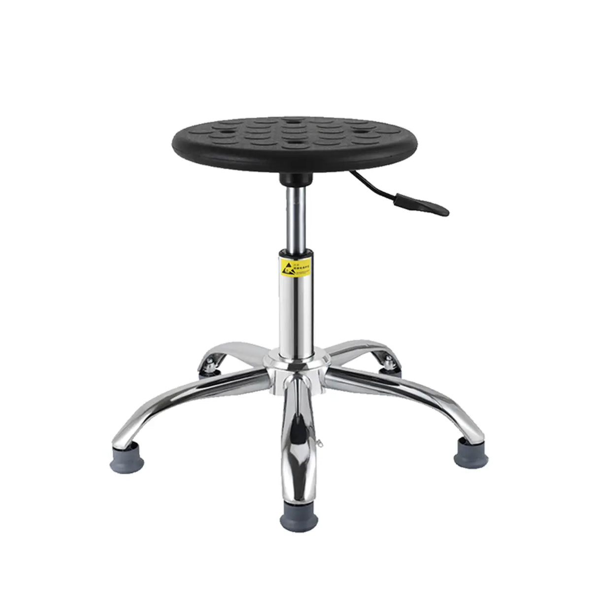 Modern Round Alloy Office Stool Black Adjustable Height Image - 13