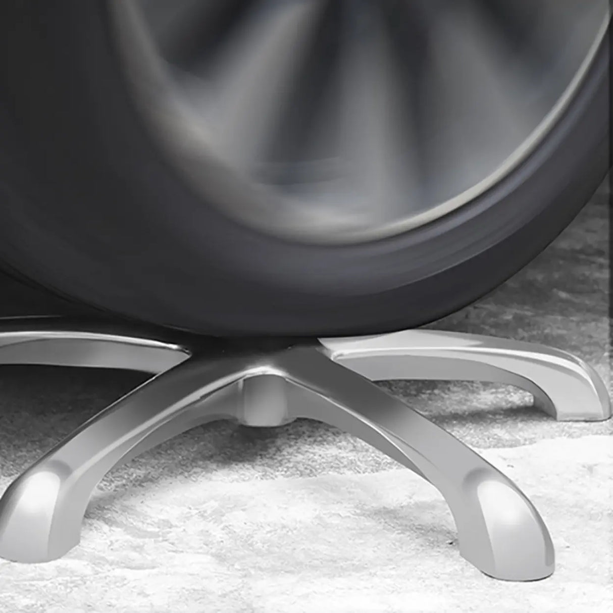 Modern Round Alloy Office Stool Black Adjustable Height Image - 14