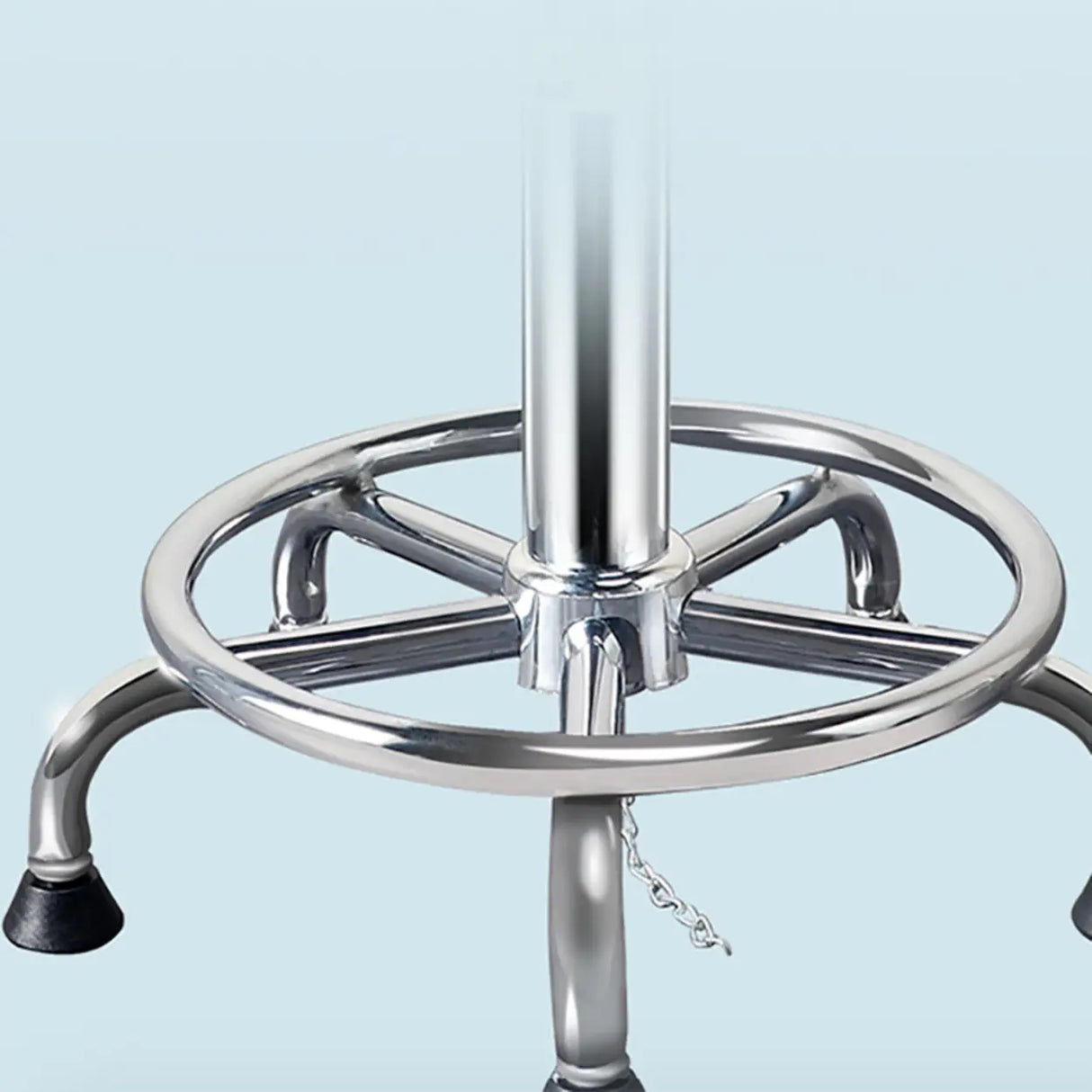 Modern Round Alloy Office Stool Black Adjustable Height Image - 16