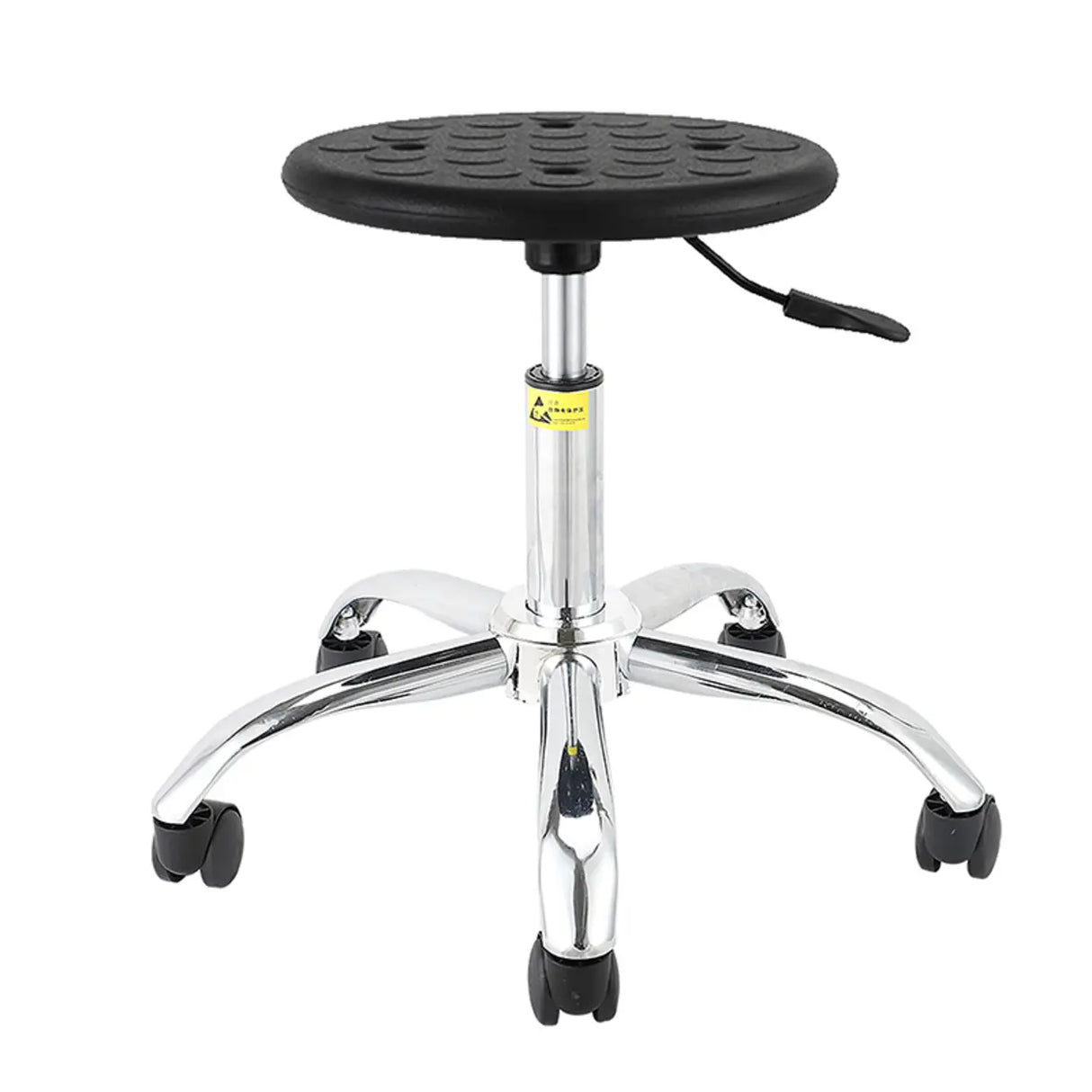 Modern Round Alloy Office Stool Black Adjustable Height Image - 17