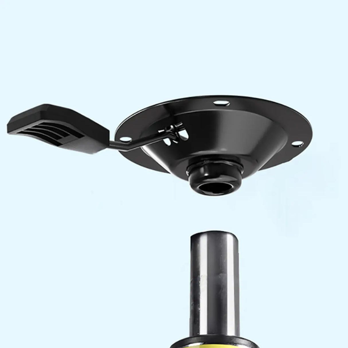 Modern Round Alloy Office Stool Black Adjustable Height Image - 18