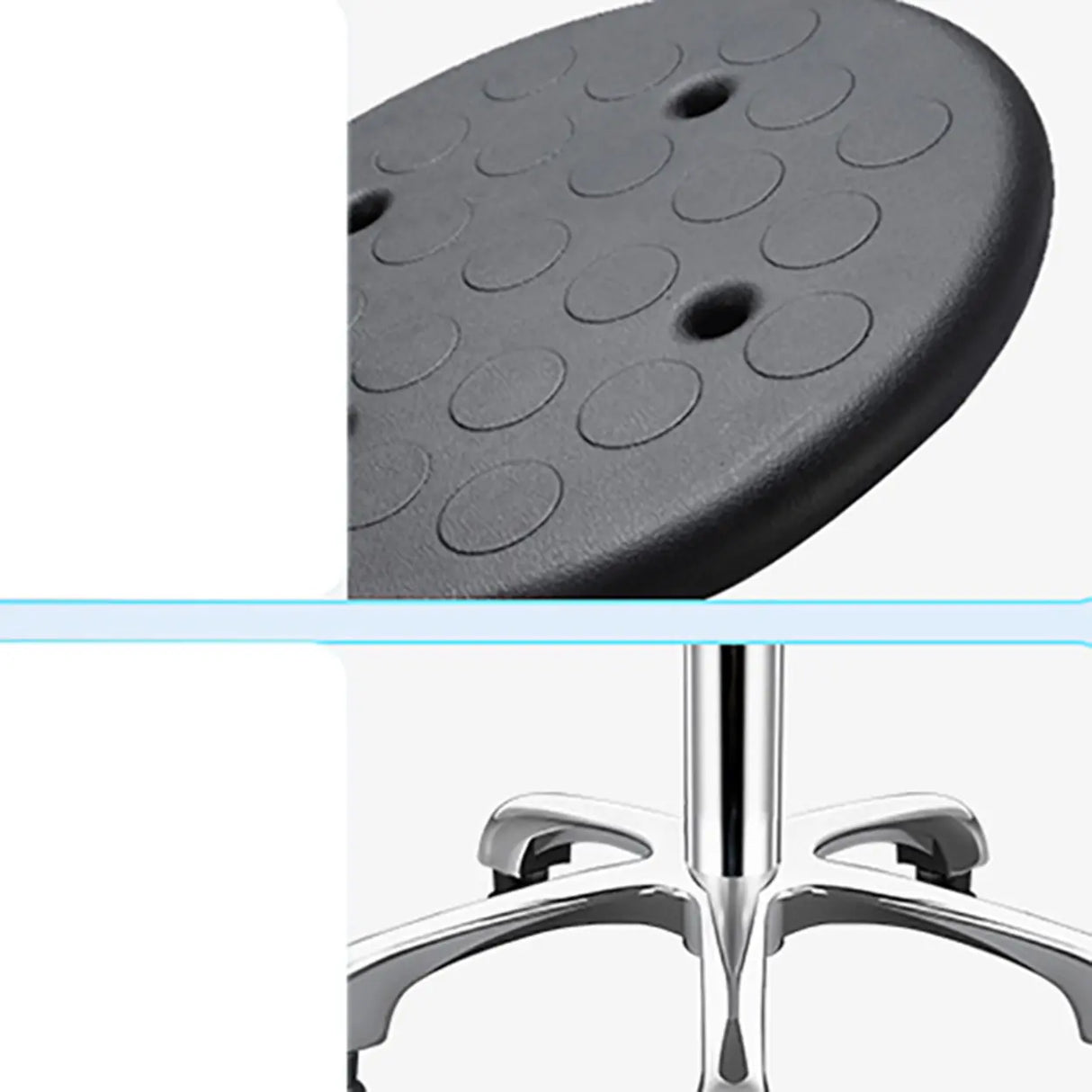 Modern Round Alloy Office Stool Black Adjustable Height Image - 20