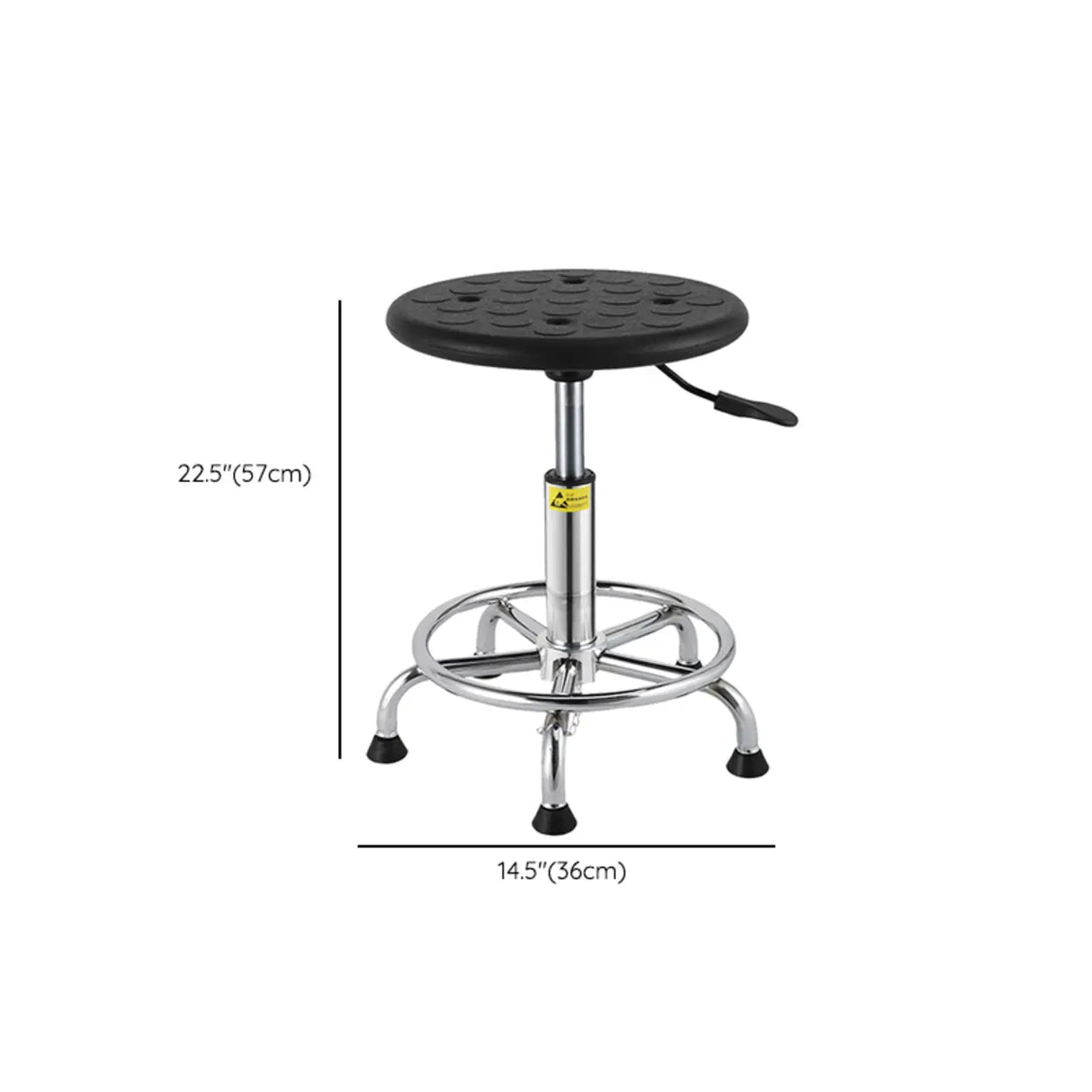 Modern Round Alloy Office Stool Black Adjustable Height Image - 23