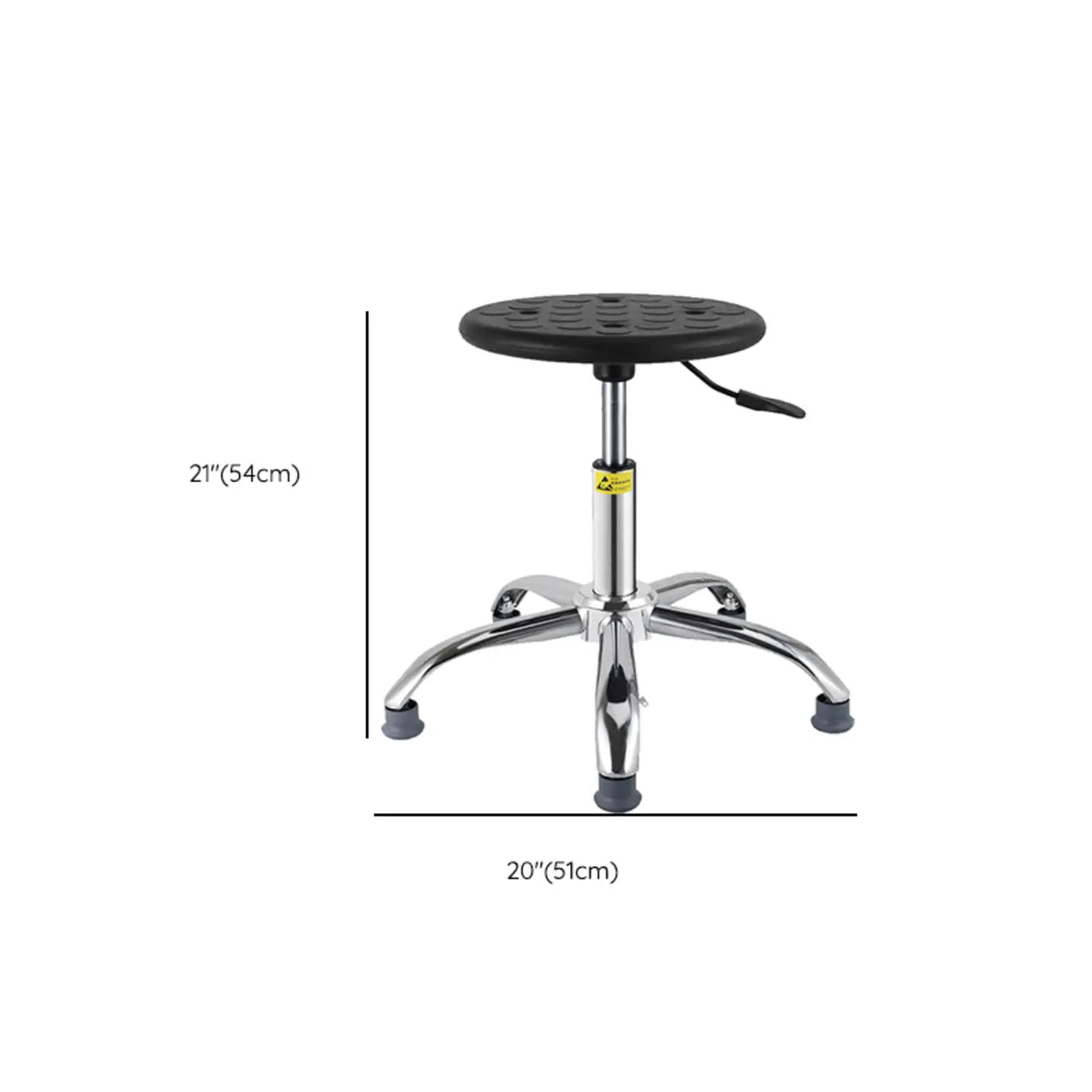 Modern Round Alloy Office Stool Black Adjustable Height Image - 26