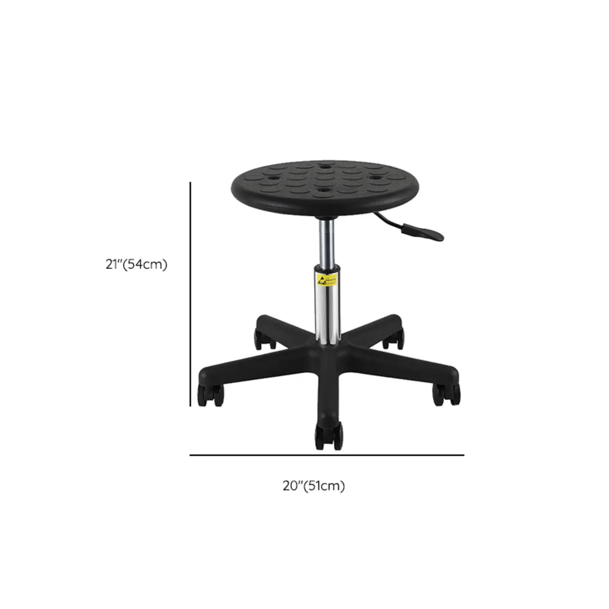 Modern Round Alloy Office Stool Black Adjustable Height Image - 27