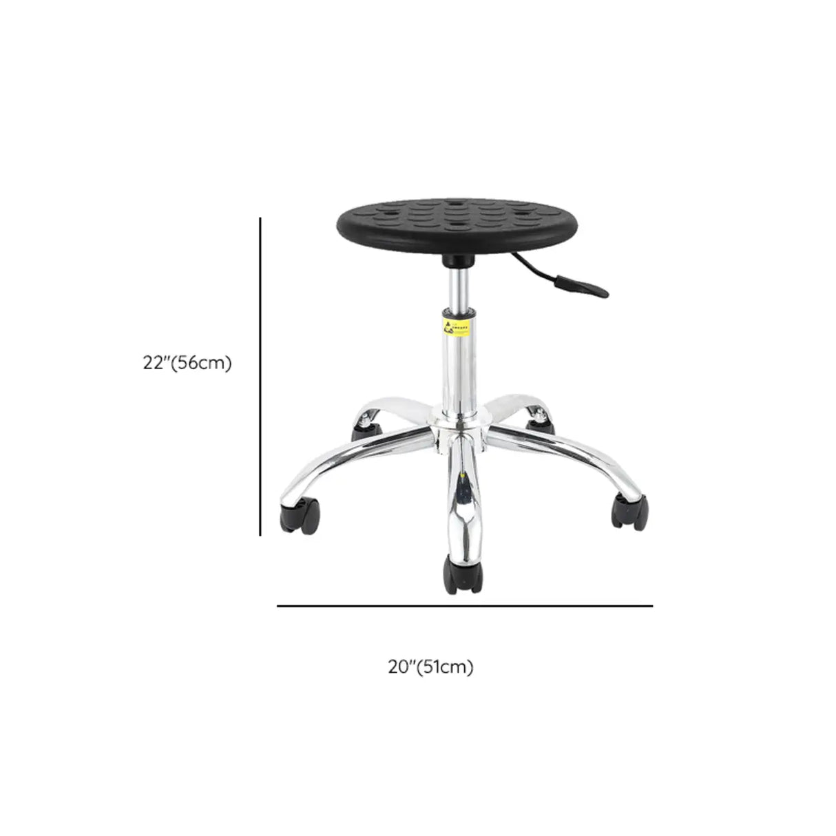 Modern Round Alloy Office Stool Black Adjustable Height Image - 30
