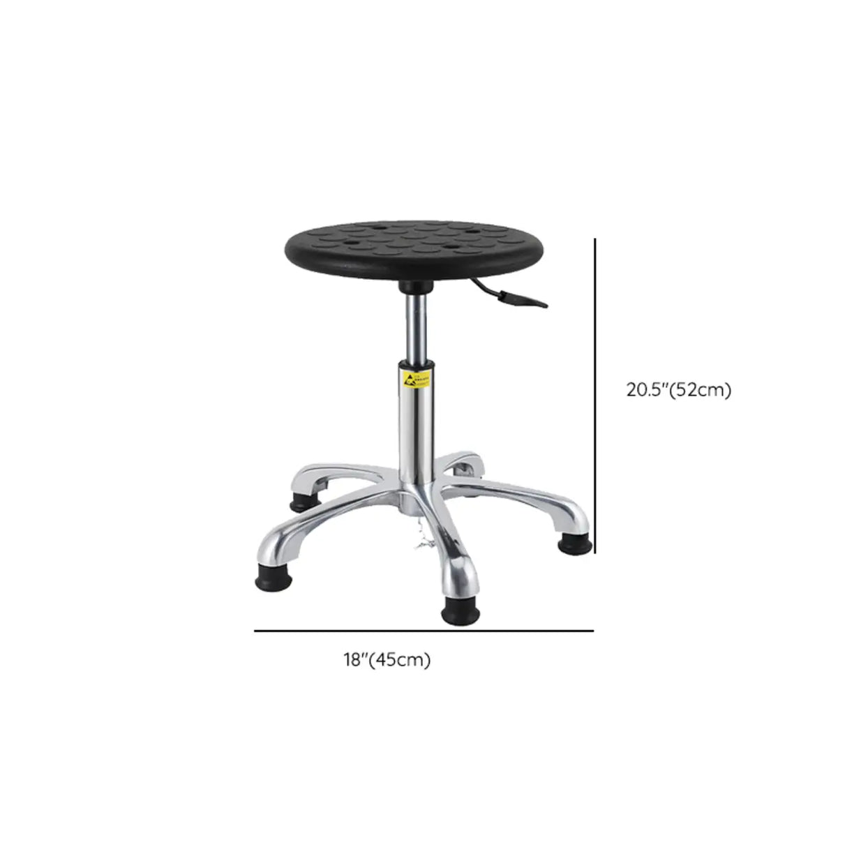 Modern Round Alloy Office Stool Black Adjustable Height Image - 31