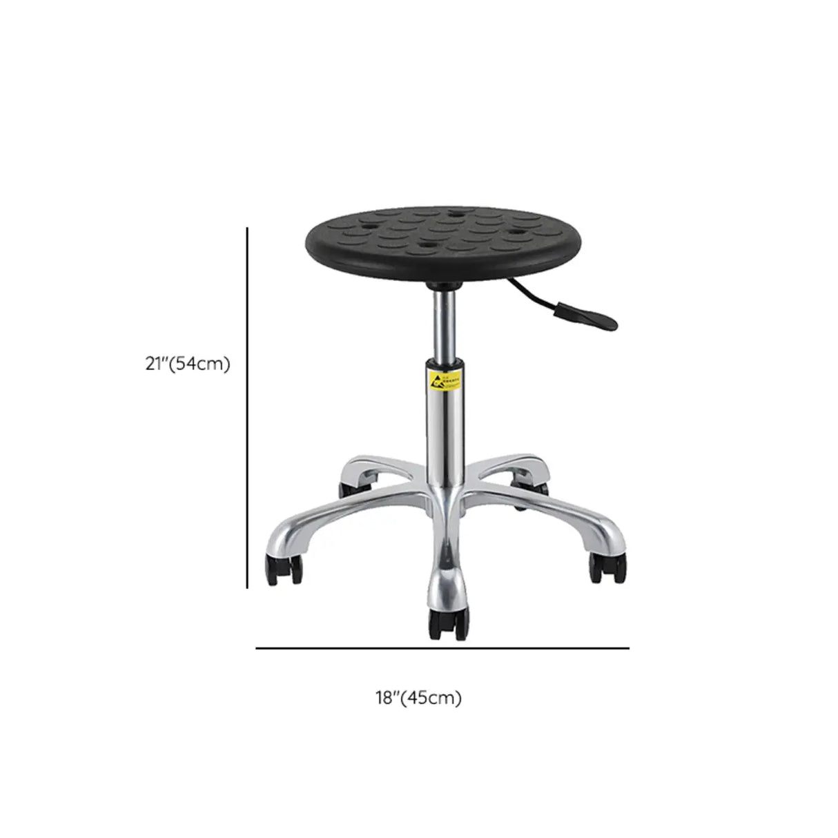 Modern Round Alloy Office Stool Black Adjustable Height Image - 32