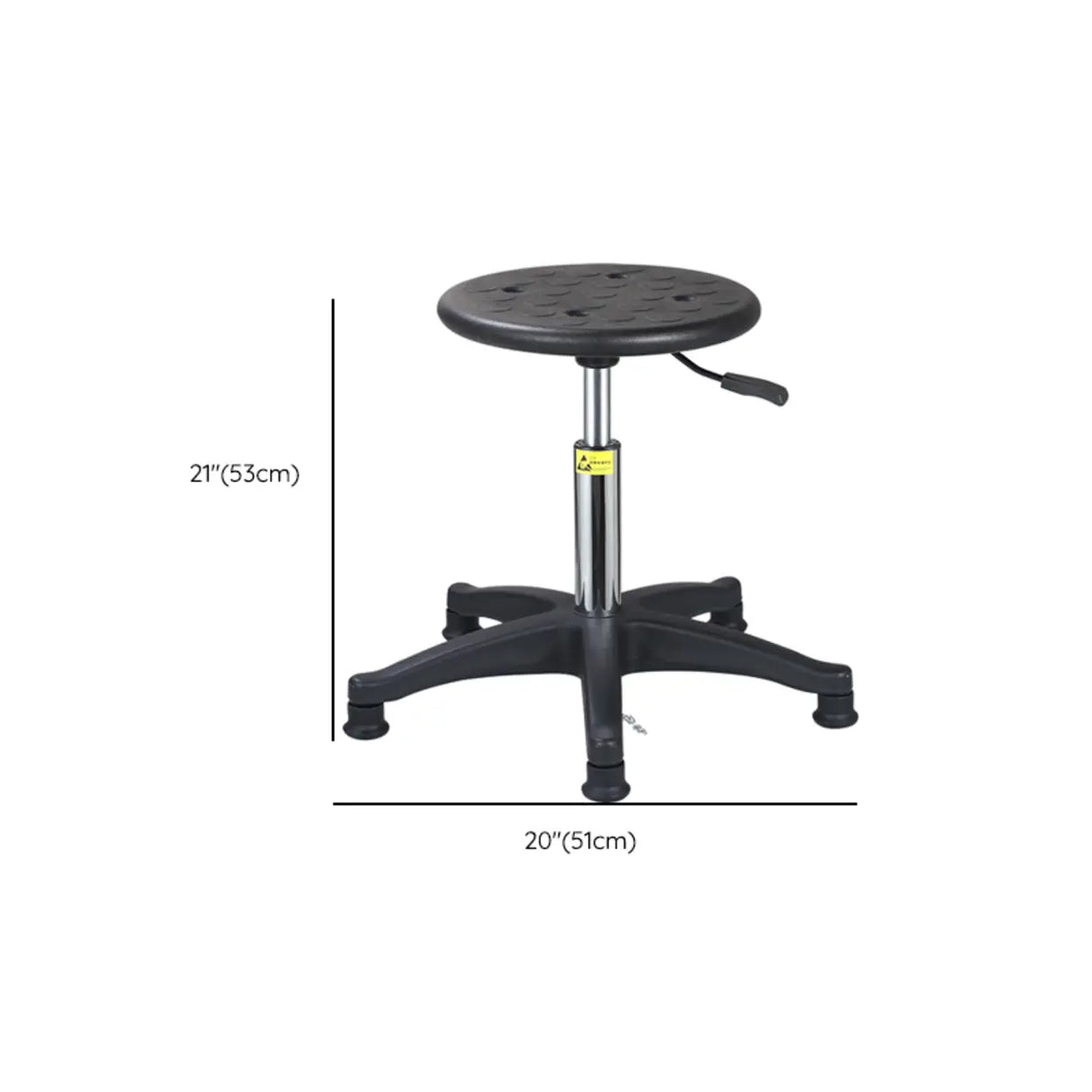 Modern Round Alloy Office Stool Black Adjustable Height Image - 33
