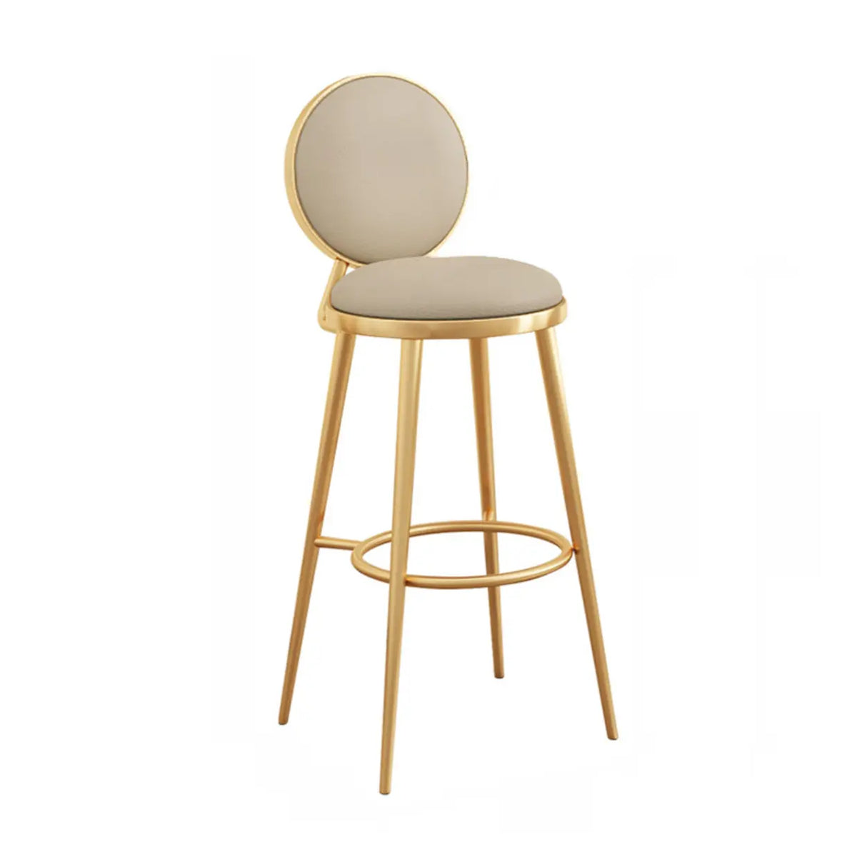 Modern Round-Back Metal Counter Height Bar Stool with Footrest Image - 3