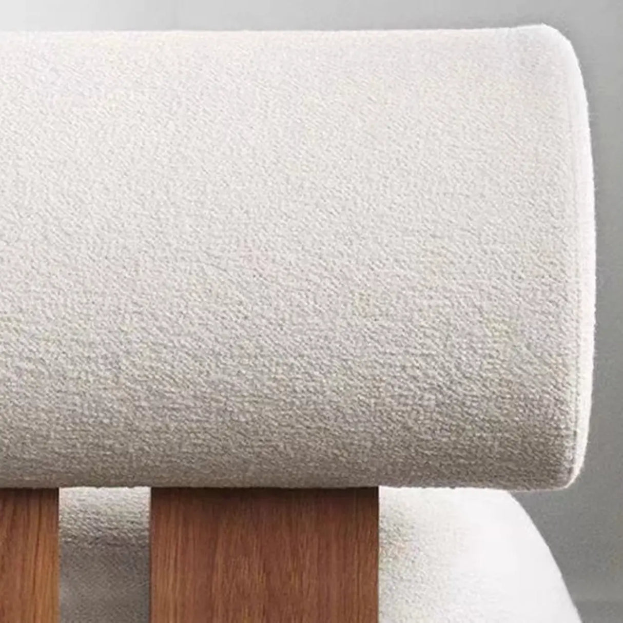 Modern Round Barrel Off-White Sherpa Medium Lounge Accent Chair Image - 6