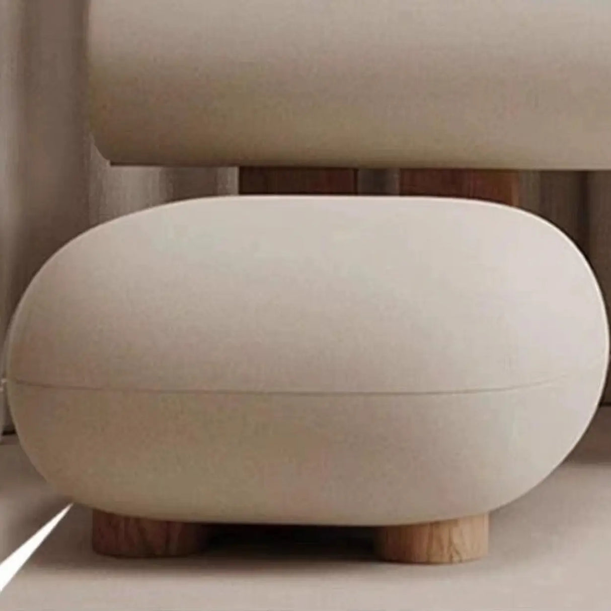 Modern Round Barrel Off-White Sherpa Medium Lounge Accent Chair Image - 7