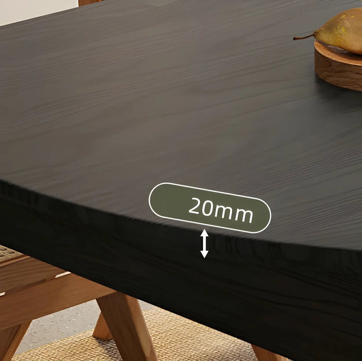 Modern Round Black Ash Dining Table with Drop Leaf Extension Image - 8