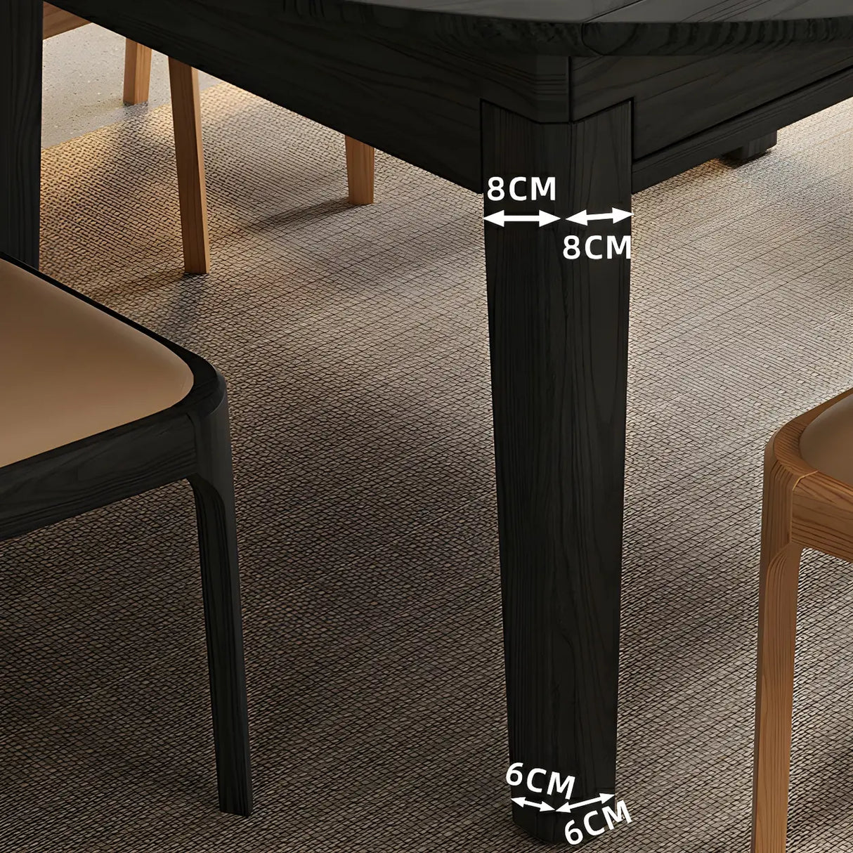 Modern Round Black Ash Dining Table with Drop Leaf Extension Image - 9