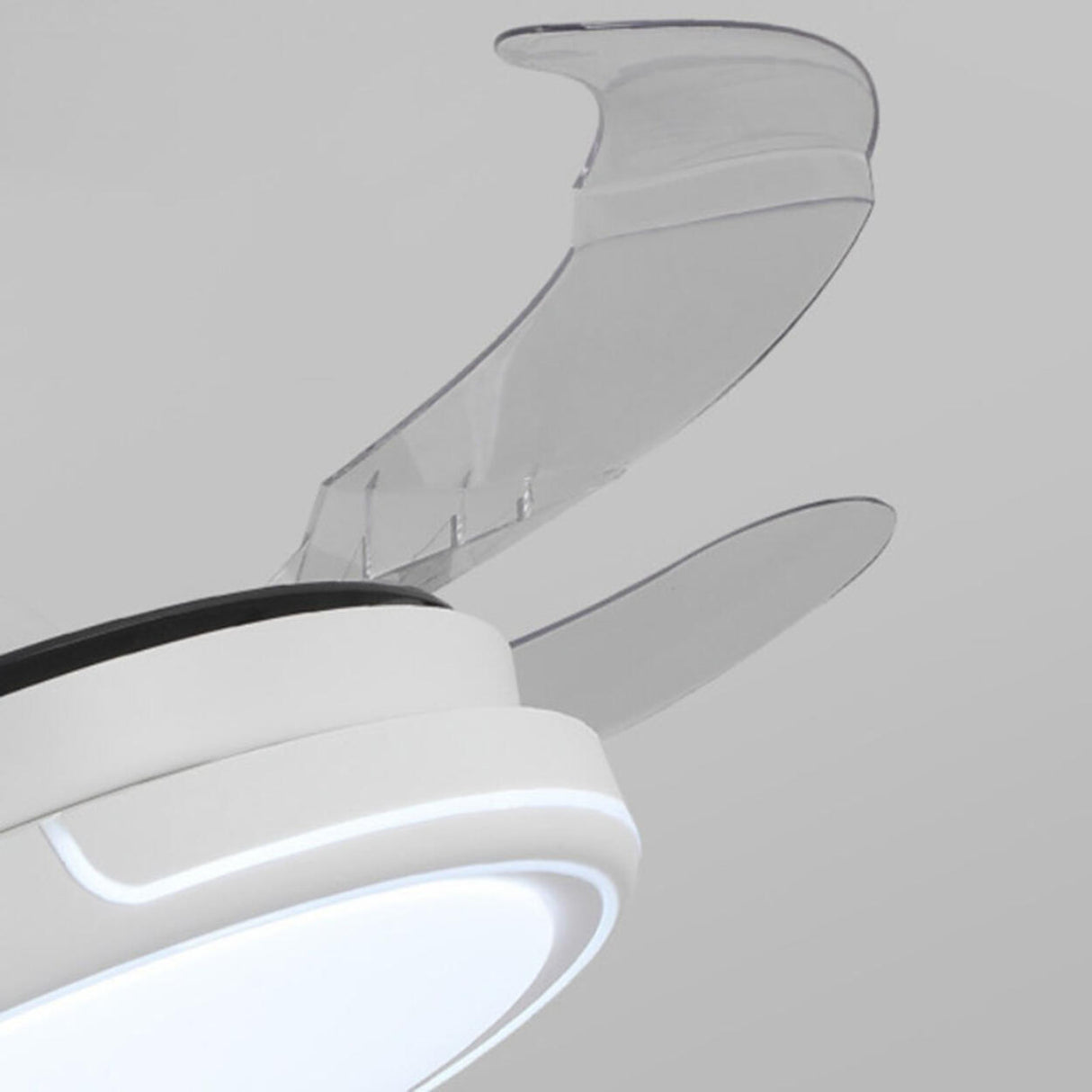 Modern Round Clear Blade Dimming Ceiling Fan with Light Image - 16
