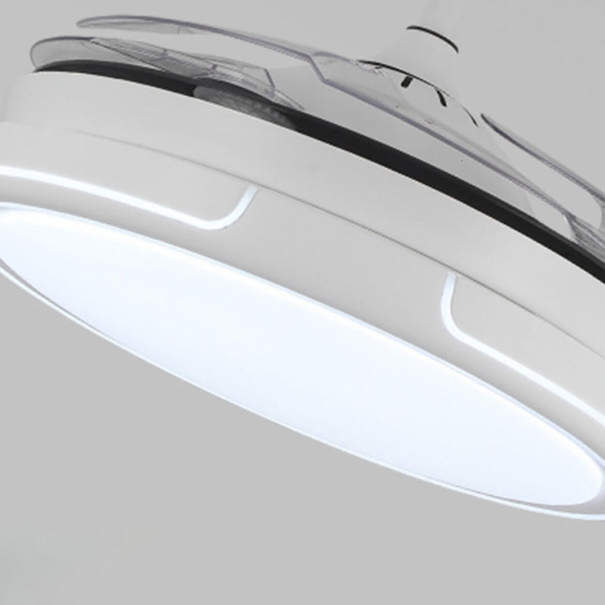 Modern Round Clear Blade Dimming Ceiling Fan with Light Image - 17