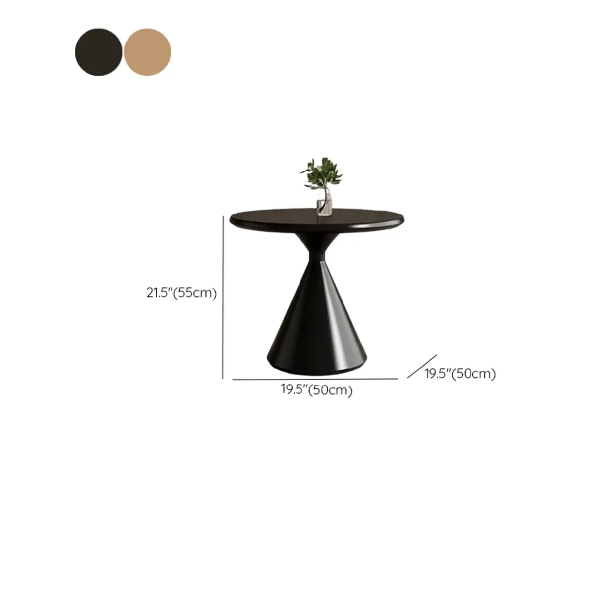 Modern Round Coffee Table Set, Wood Top & White Base Image - 19