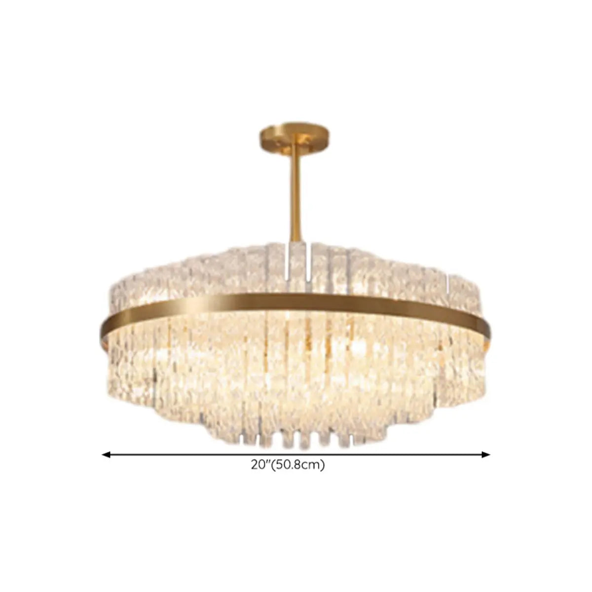 Modern Round Crystal Ceiling Brass Gold Chandelier