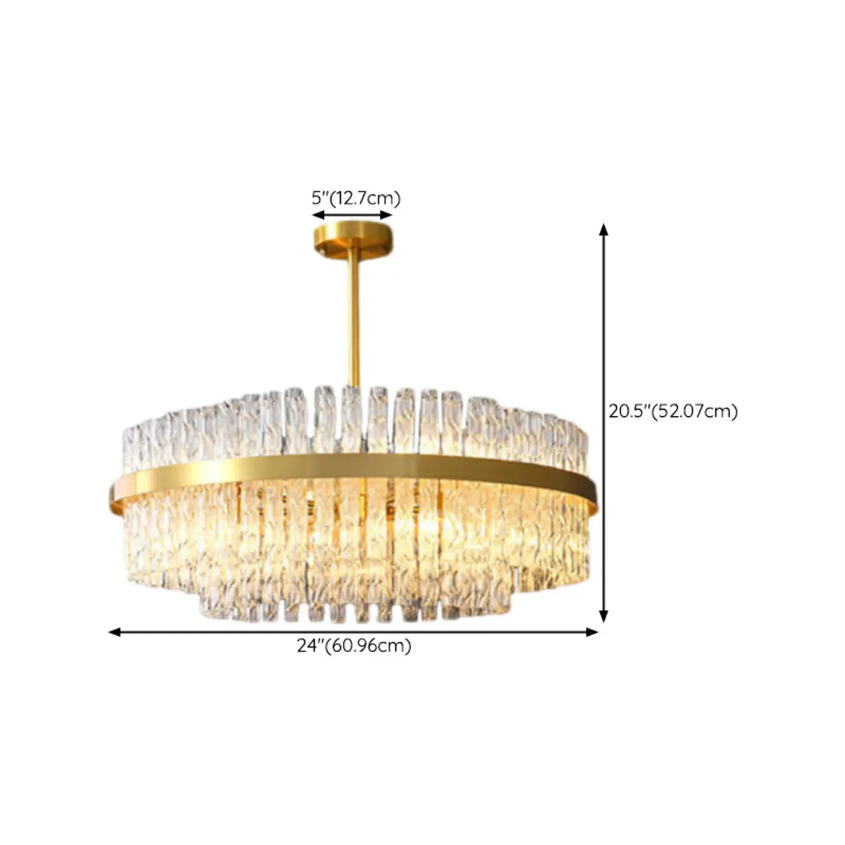 Modern Round Crystal Ceiling Brass Gold Chandelier Image - 20