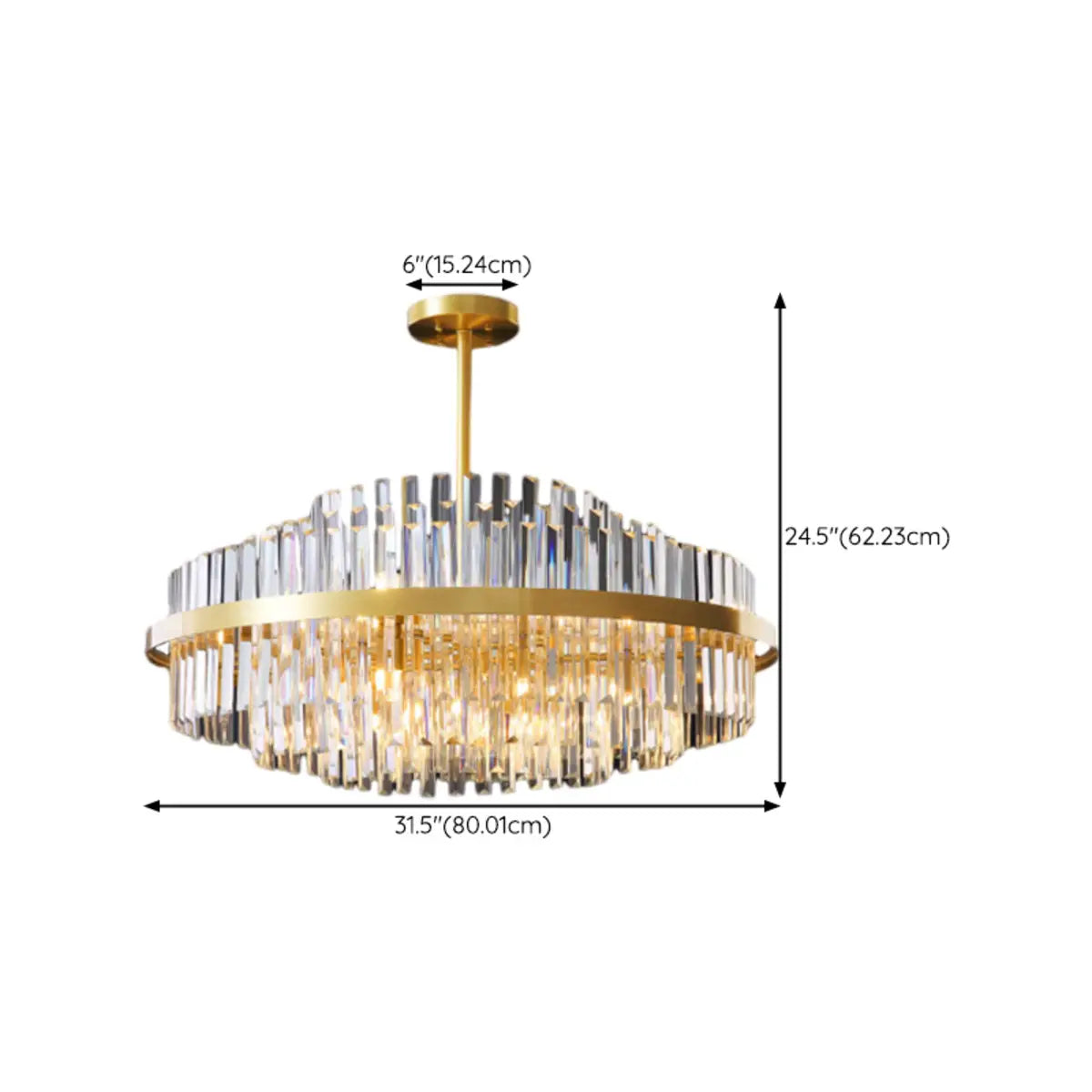 Modern Round Crystal Ceiling Brass Gold Chandelier Image - 21