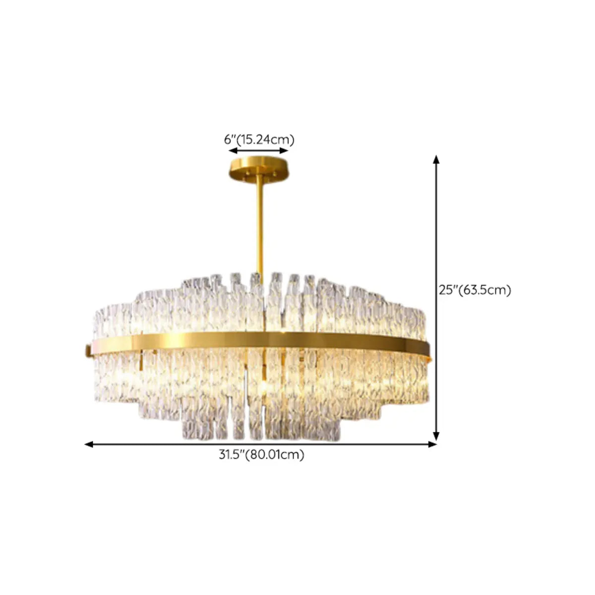 Modern Round Crystal Ceiling Brass Gold Chandelier Image - 22