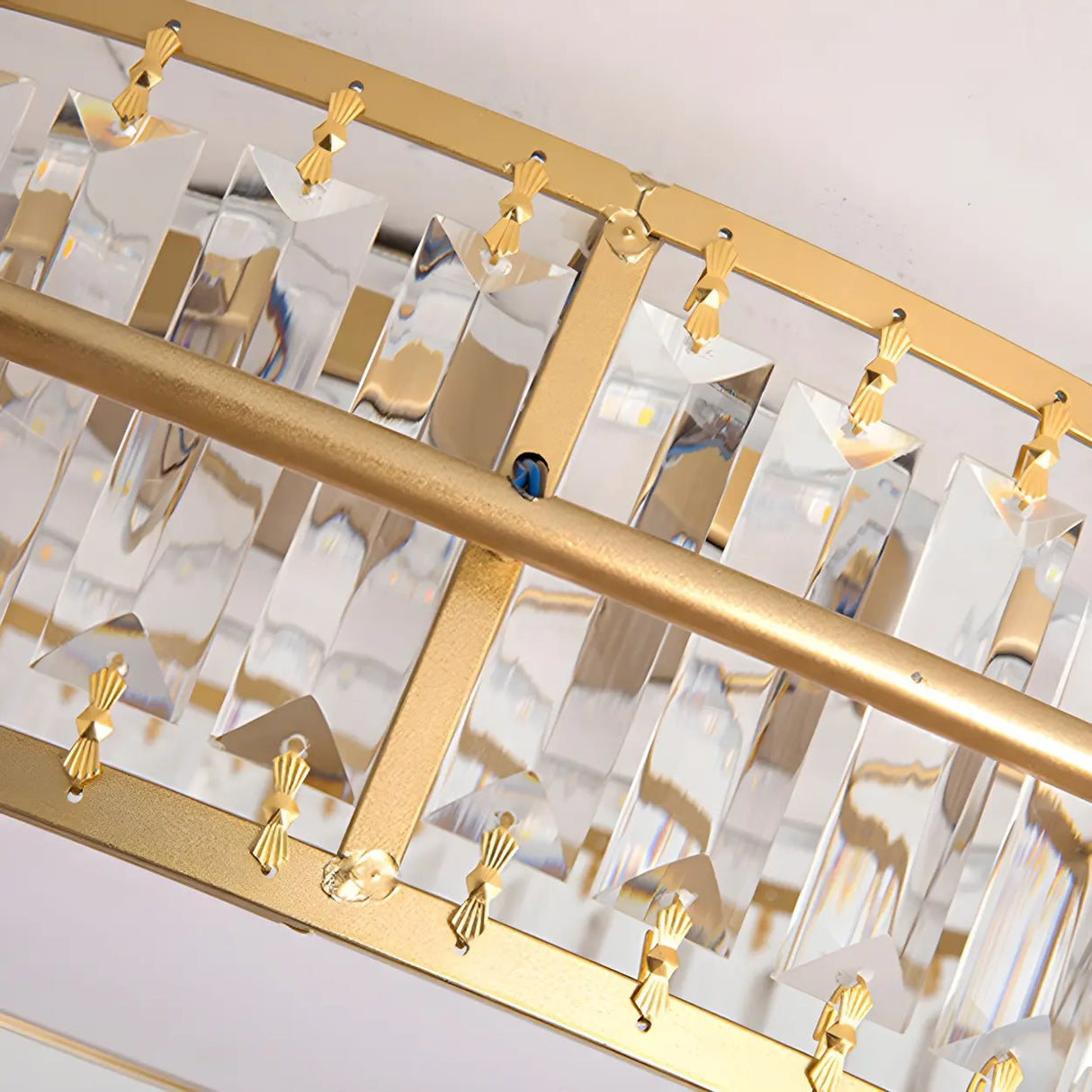 Modern Round Crystal Dimmable Flush Mount Ceiling Light Image - 15