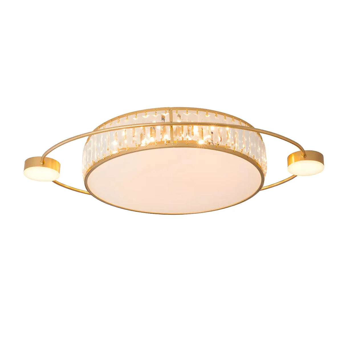 Modern Round Crystal Dimmable Flush Mount Ceiling Light Image - 9