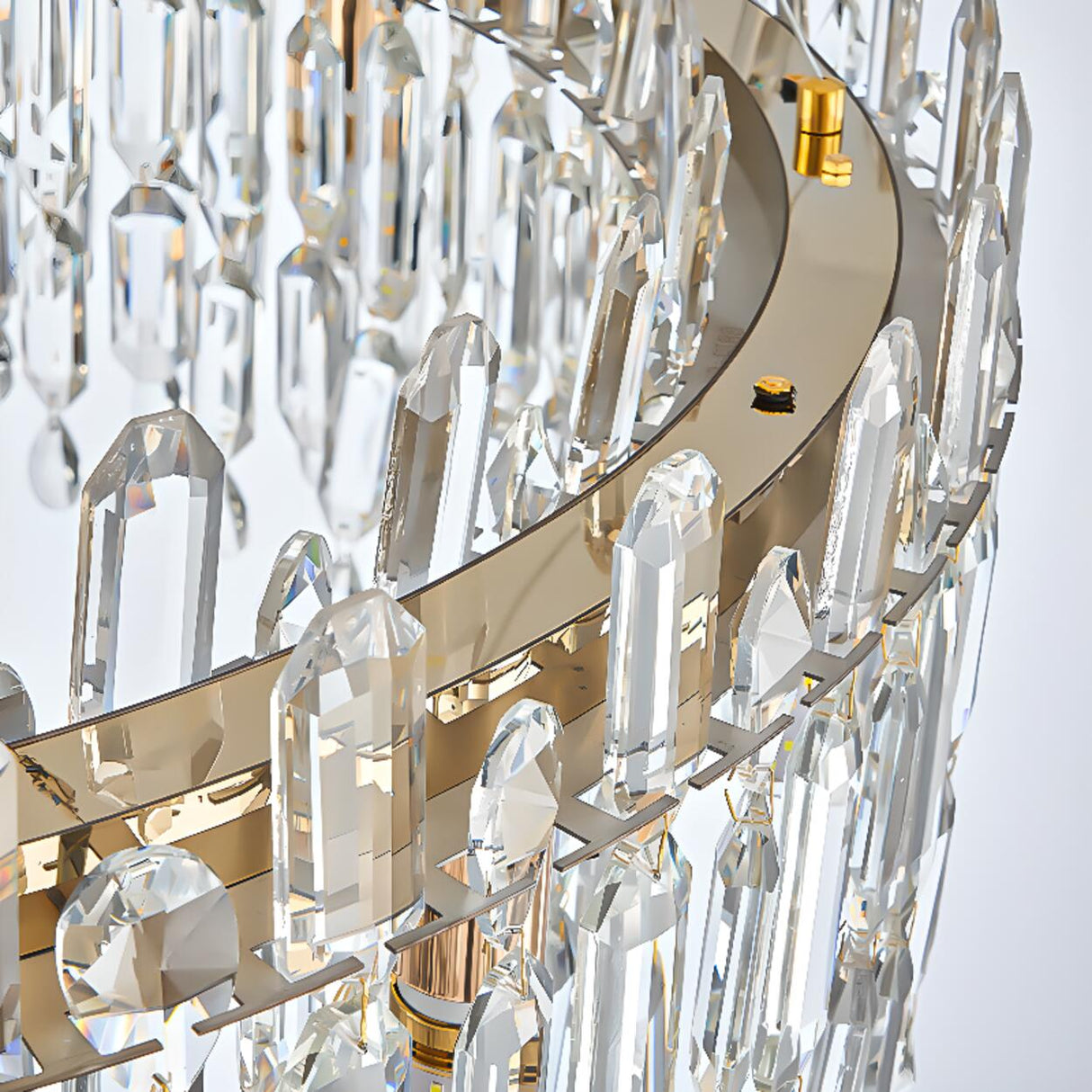 Modern Round Crystal Pendant Chandelier Adjustable Height Image - 12