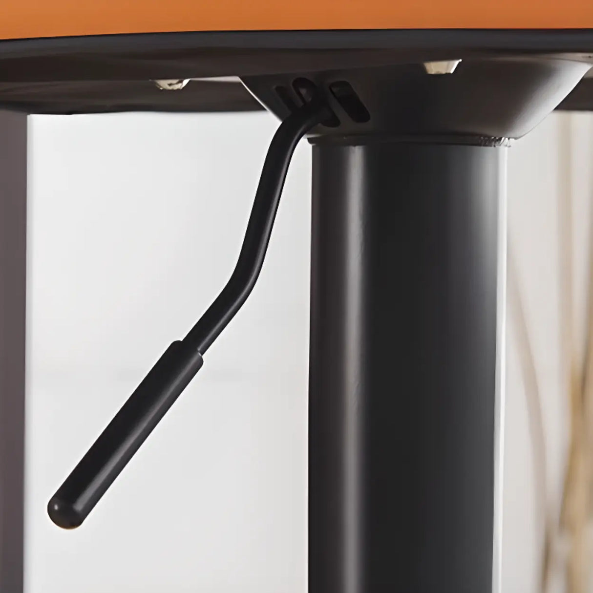 Modern Round Dark Brown Adjustable Height Swivel Bar Stool Image - 14