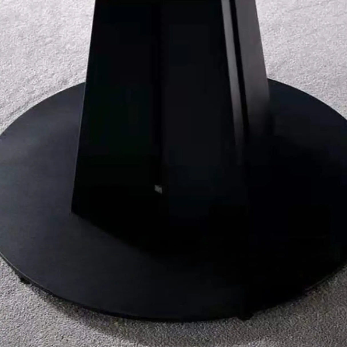 Modern Round Dining Table Stone Grey Self-Storing Leaf Image - 7