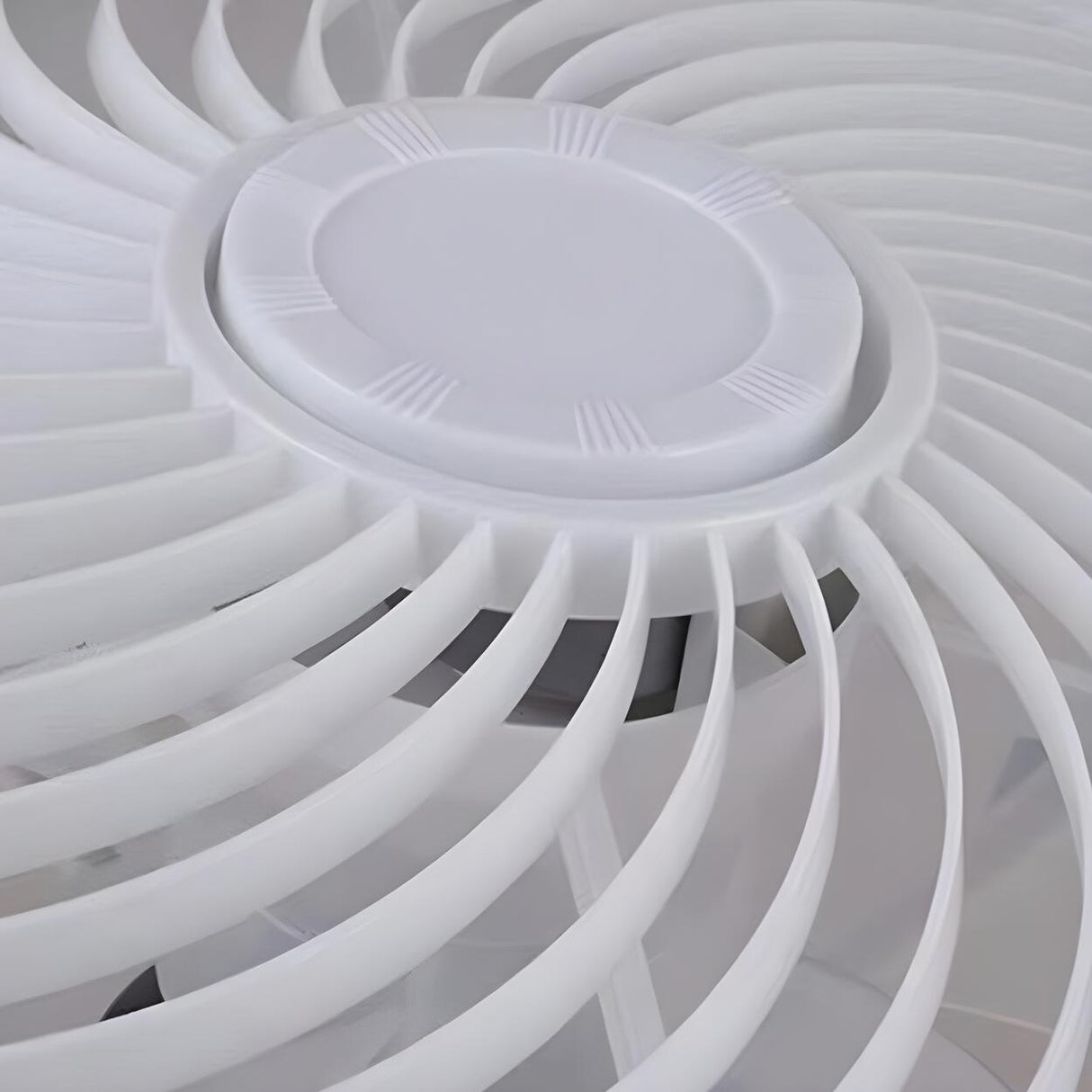 Modern Round Flush Bladeless Ceiling Fan with LED Light Image - 4