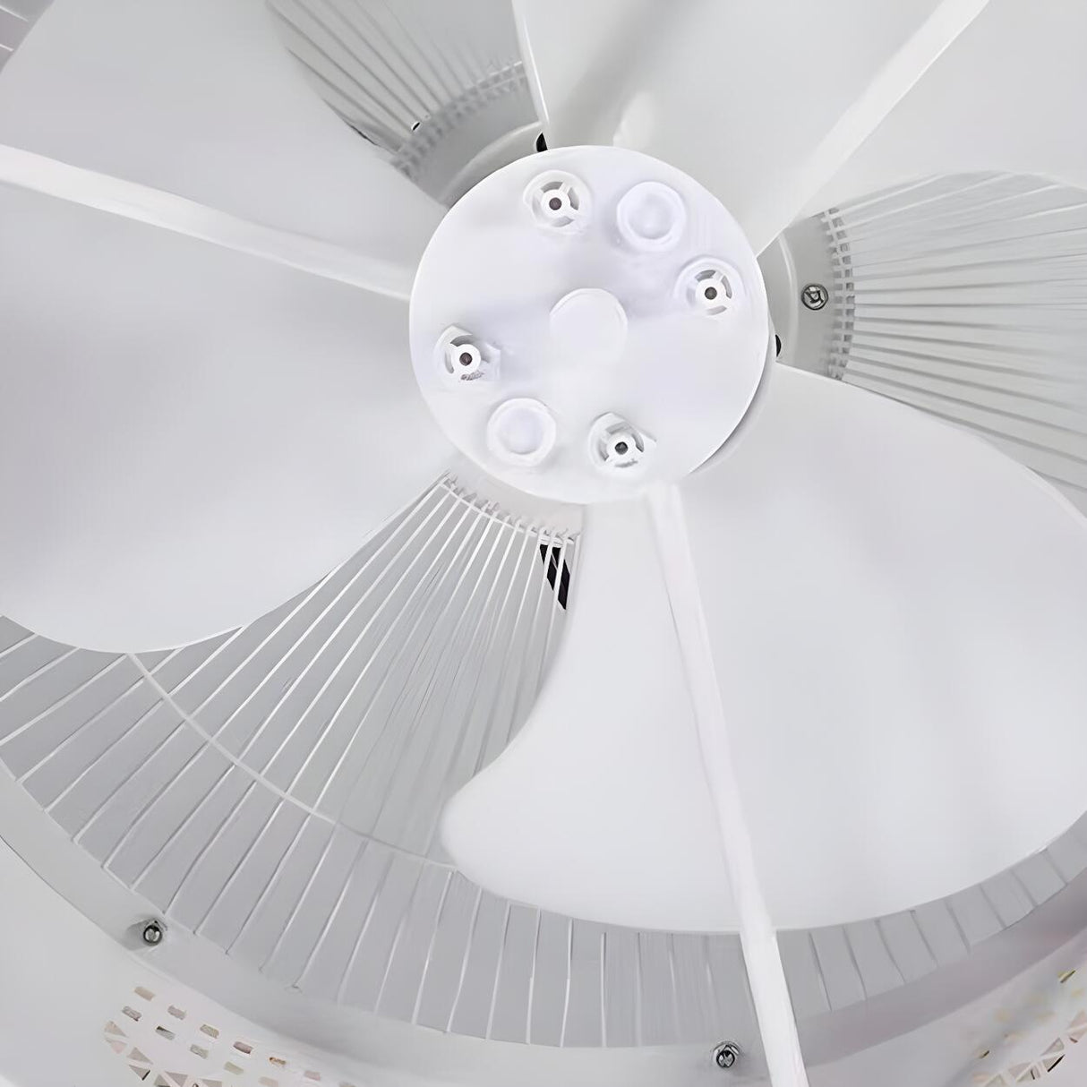 Modern Round Flush Bladeless Ceiling Fan with LED Light Image - 7