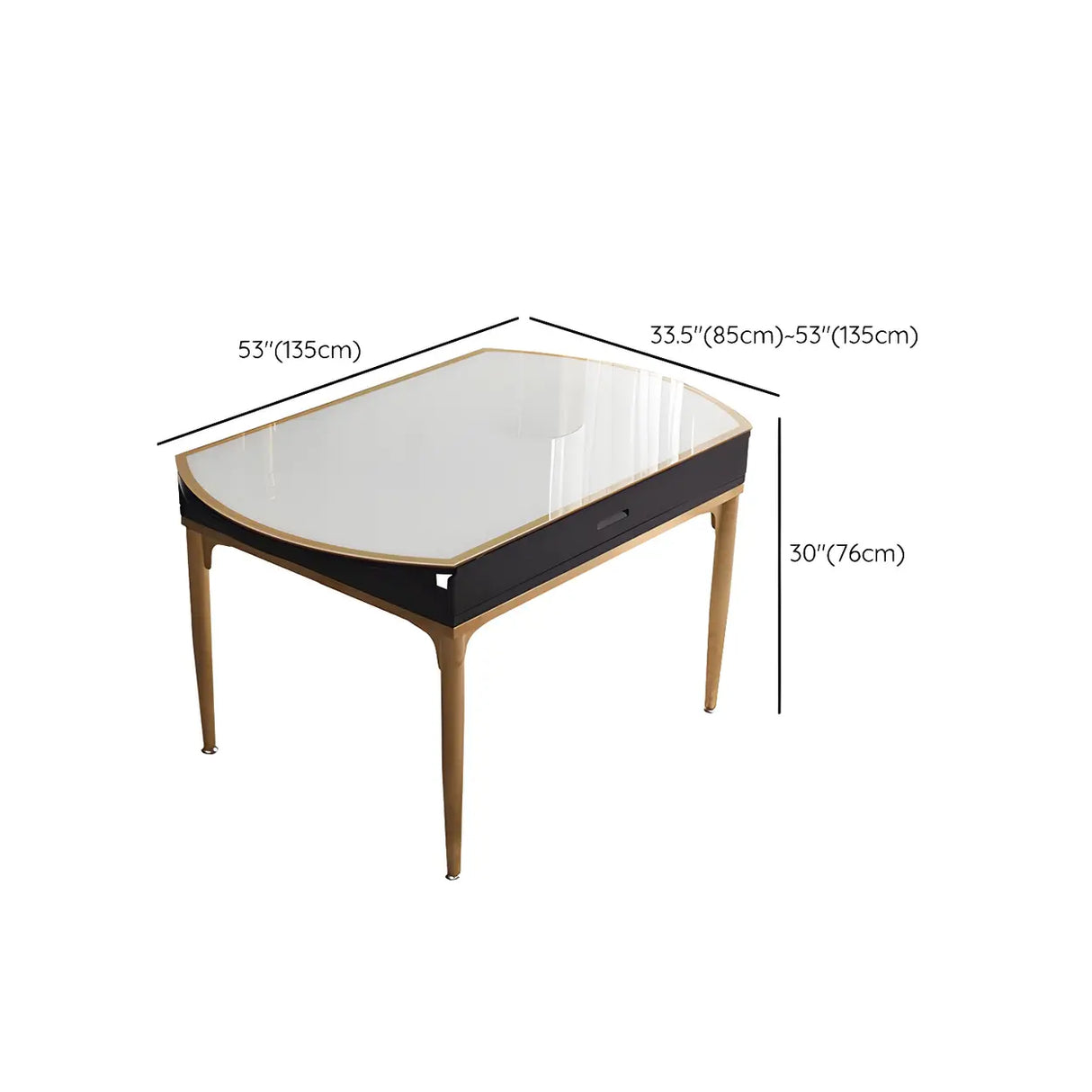 Modern Round Glass Dining Table White with Drop Leaf