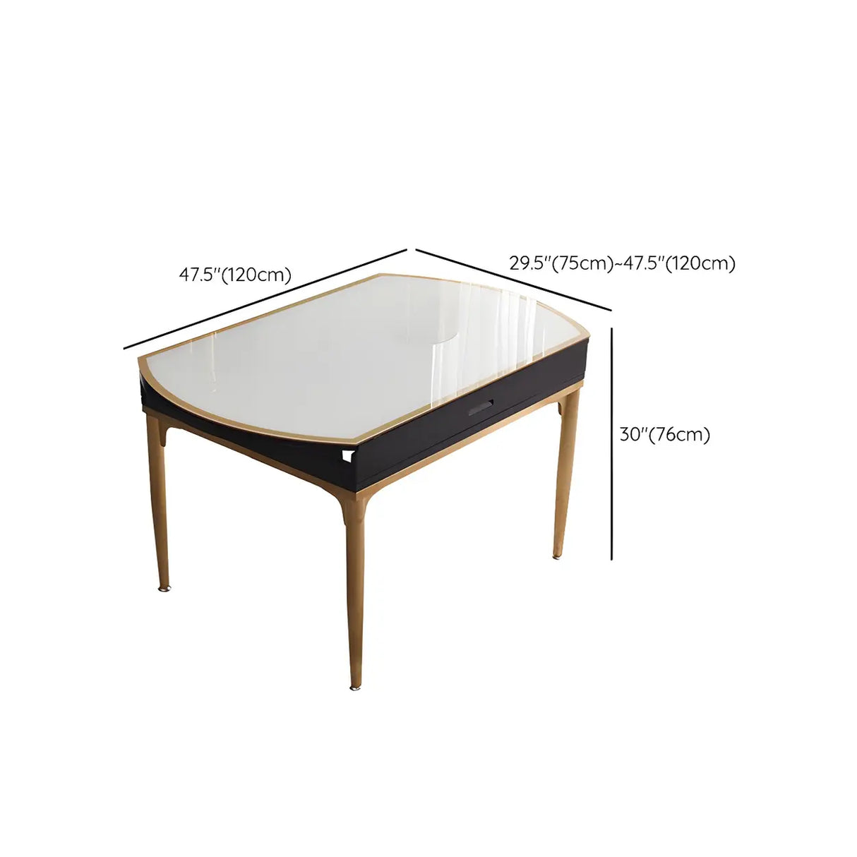 Modern Round Glass Dining Table White with Drop Leaf Image - 14