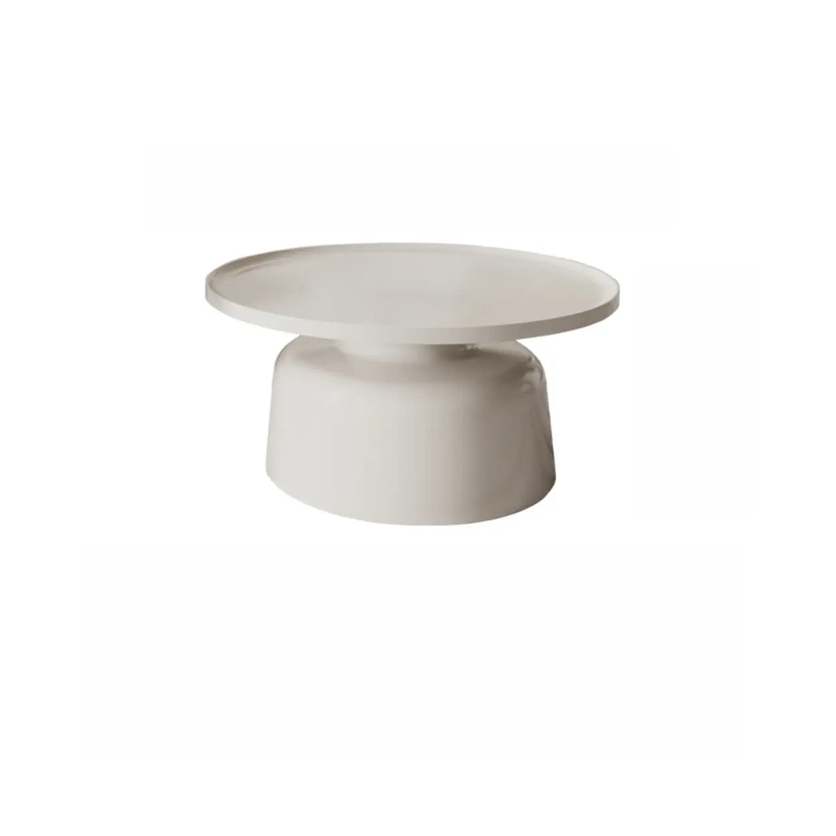 Modern Round Iron Tray Top Nesting Small Coffee Table Image - 3