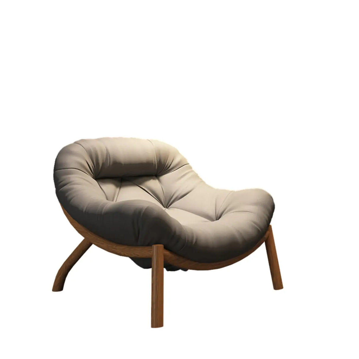 Modern Round Leather Tufted Back Lounge Accent Chair Image - 17