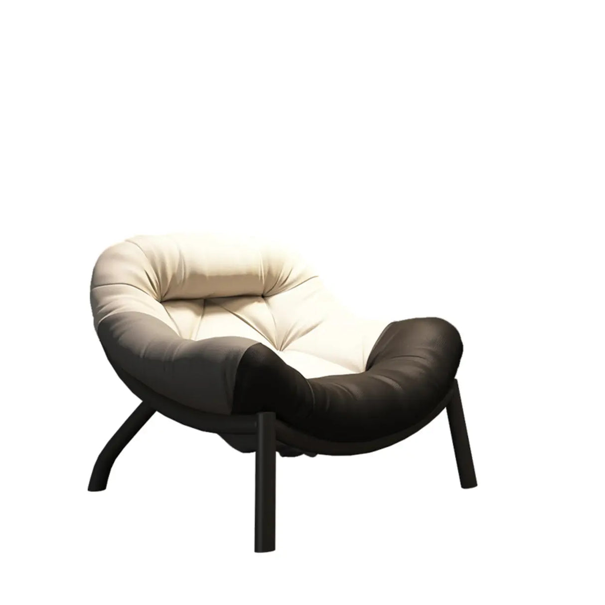 Modern Round Leather Tufted Back Lounge Accent Chair Image - 24