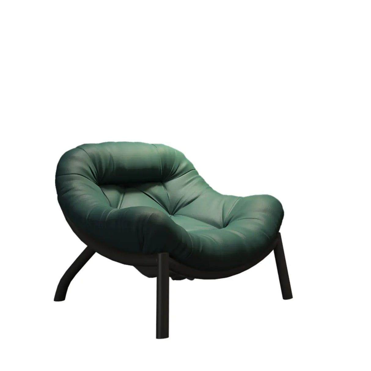 Modern Round Leather Tufted Back Lounge Accent Chair Image - 26