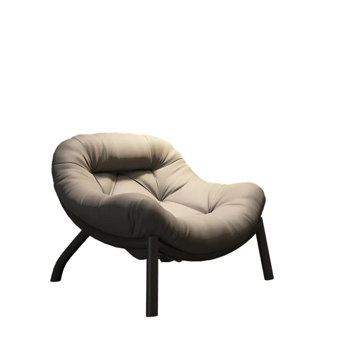 Modern Round Leather Tufted Back Lounge Accent Chair Image - 28