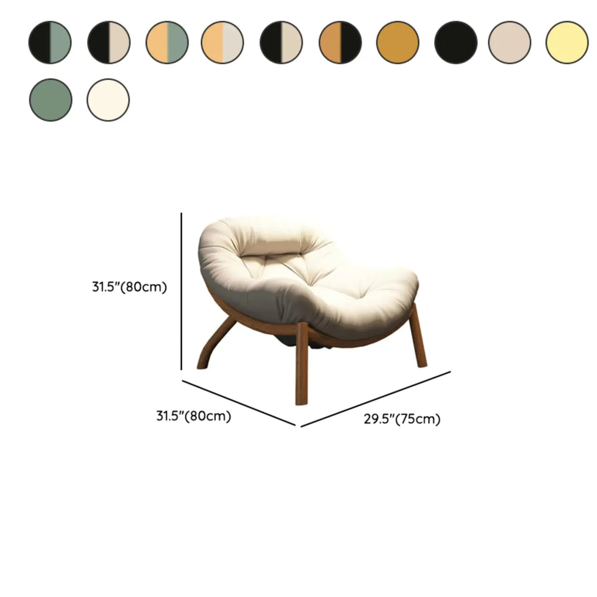 Modern Round Leather Tufted Back Lounge Accent Chair Image - 30